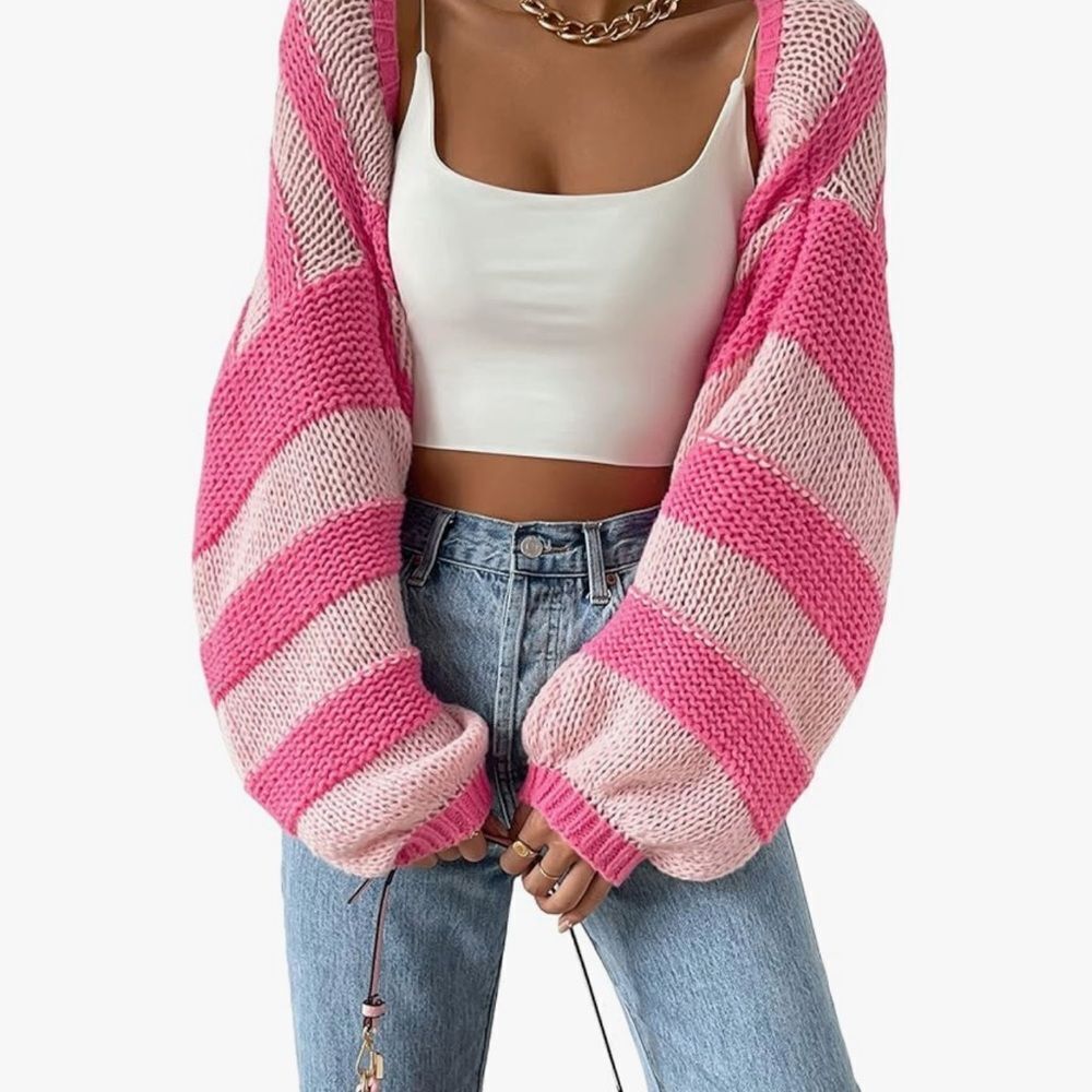 Pink Striped Women's Sweater